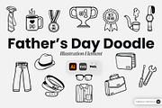 Father’s Day Doodle Illustration, an Object Graphic by SLAB! Design (Thumbnail 1 of 3)