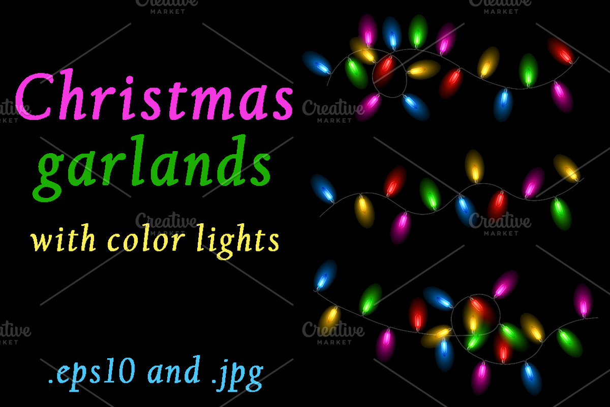 Christmas garlands with color lights, an Object Graphic by Vjom