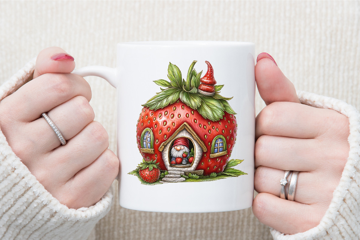 Watercolor Strawberry Gnomes Clipart, an Illustration by Sublimation Artist (Photo 5 of 6)