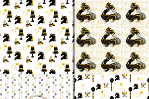 Black & Gold Unicorn Paper Pack