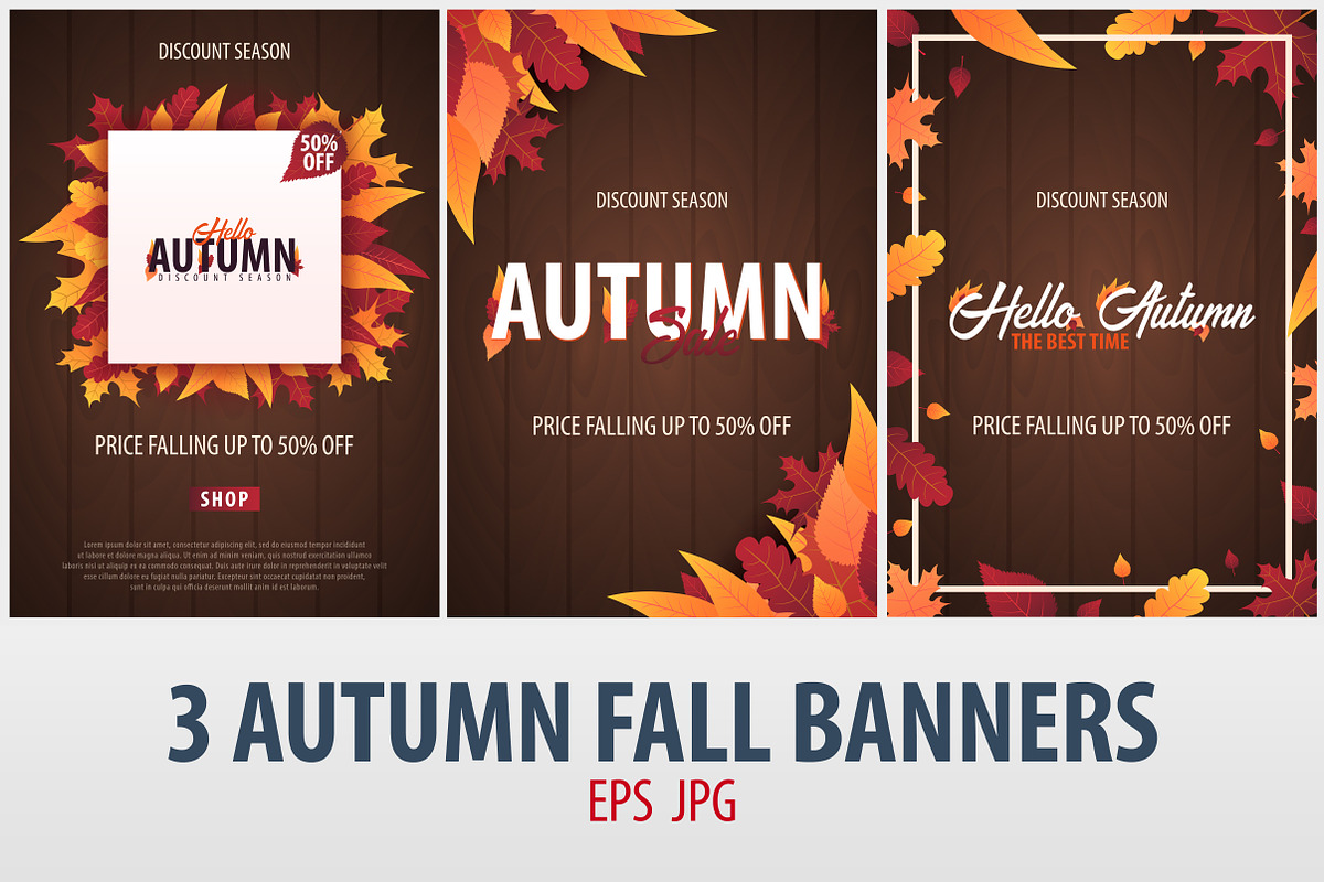 Autumn Fall Banners, a Texture Illustration by Leo Edition