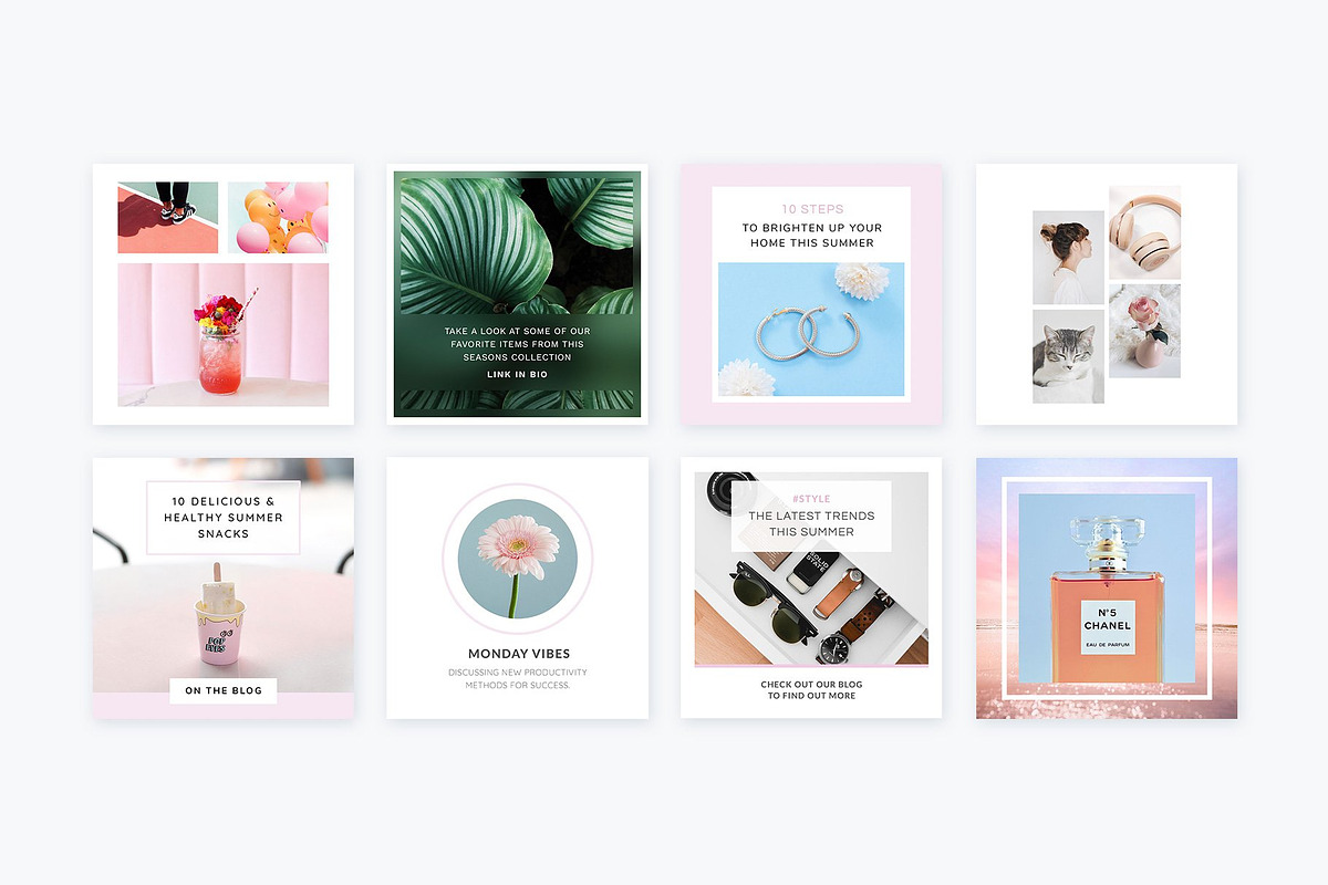 Instagram Posts Pastel Pink | PS, a Social Media Template by Poego Social