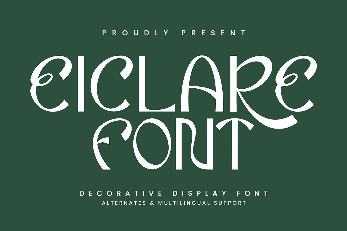 Eiclare Decorative Display Font, a Handwritten Font by Maulana Creative (Photo 1 of 7)