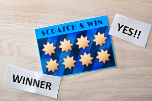 Blue Scratch Card Celebrating a Winning Lottery Result, a Sports & Recreation Photo by Davizro's Market