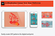 15 Vector Lunar New Year Patterns, a Pattern Graphic by CC CREATIVE CO (Thumbnail 3 of 23)