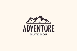 Vintage Mountain Outdoor Hiking Logo