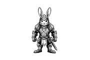 Warrior Bunny Knight Silhouette, an Illustration by jahid234 (Thumbnail 31 of 49)