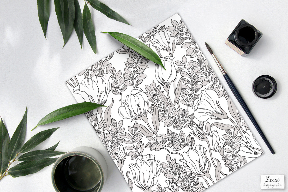 Lisian Floral Pattterns & Motifs, a Pattern Graphic by Zeesi Design Garden (Photo 9 of 11)