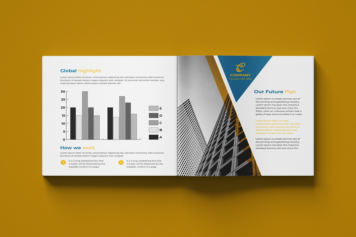 Square Bi-Fold Corporate Brochure, a Brochure Template by ferdousi0791 (Photo 6 of 6)