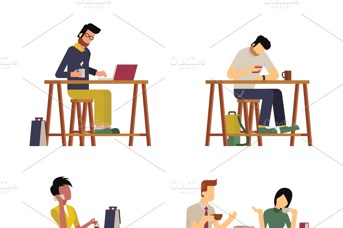 People character and coffee, a Food Illustration by Smiley Creative (Photo 3 of 5)
