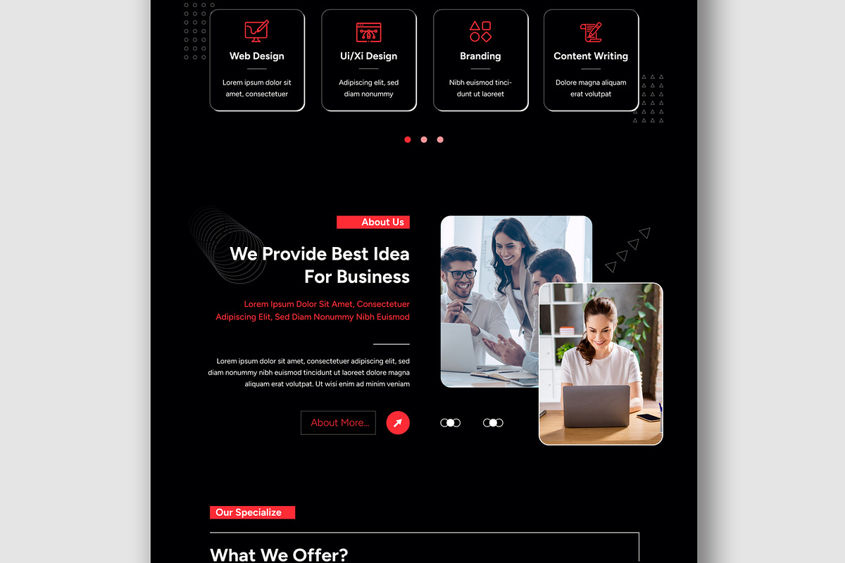 Business Landing Page Layout, a Landing Page Template by MightyDesign (Photo 3 of 9)