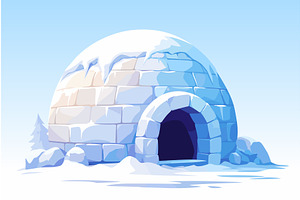 Snow house igloo made of stone, an Object Illustration by LadadikArt
