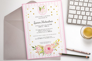 Flower shower party invitation, an Invitation Template by ThePaperOwl