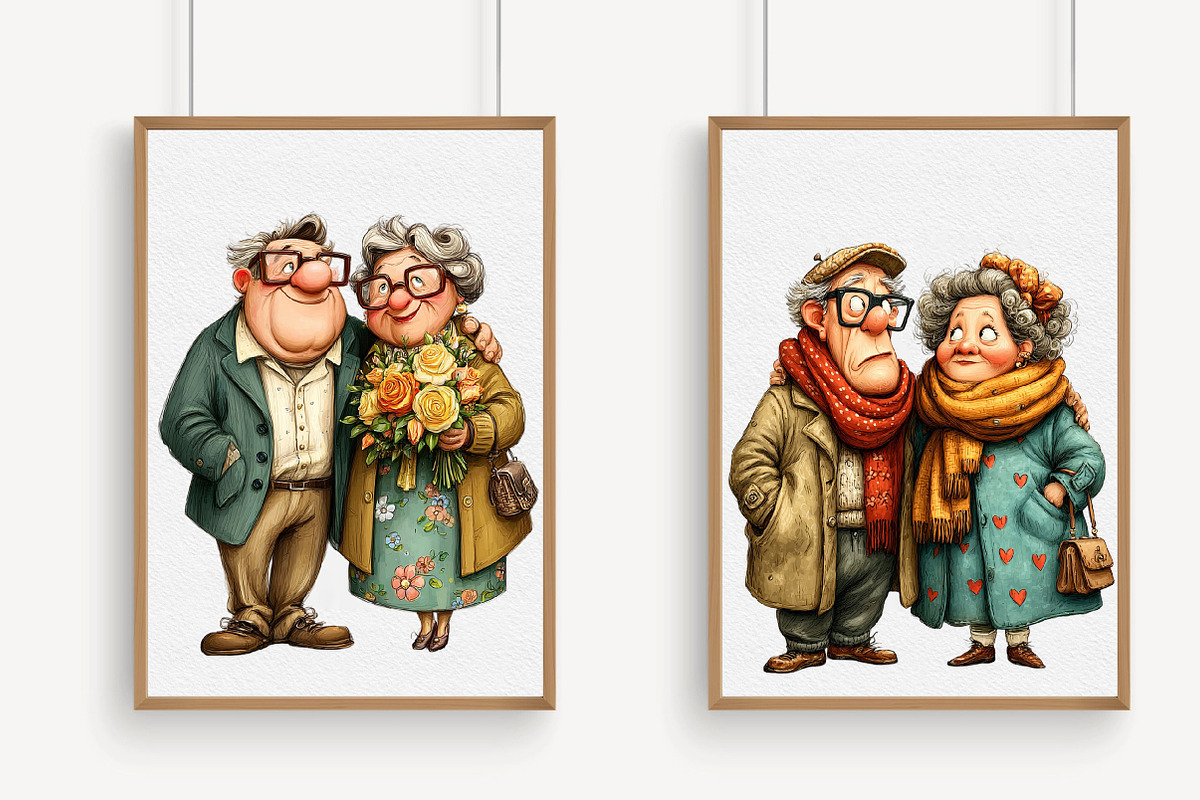 Whimsical Valentine Old Couple Clipa, an Illustration by Libby Wishes (Photo 6 of 7)