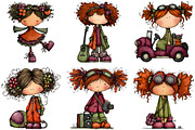 Retro Pop Girls Clipart Bundle, a Graphic by CitraGraphics (Thumbnail 4 of 4)