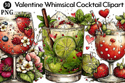 Valentine Whimsical Cocktail Clipart, an Illustration by Daily.Designs (Thumbnail 1 of 7)