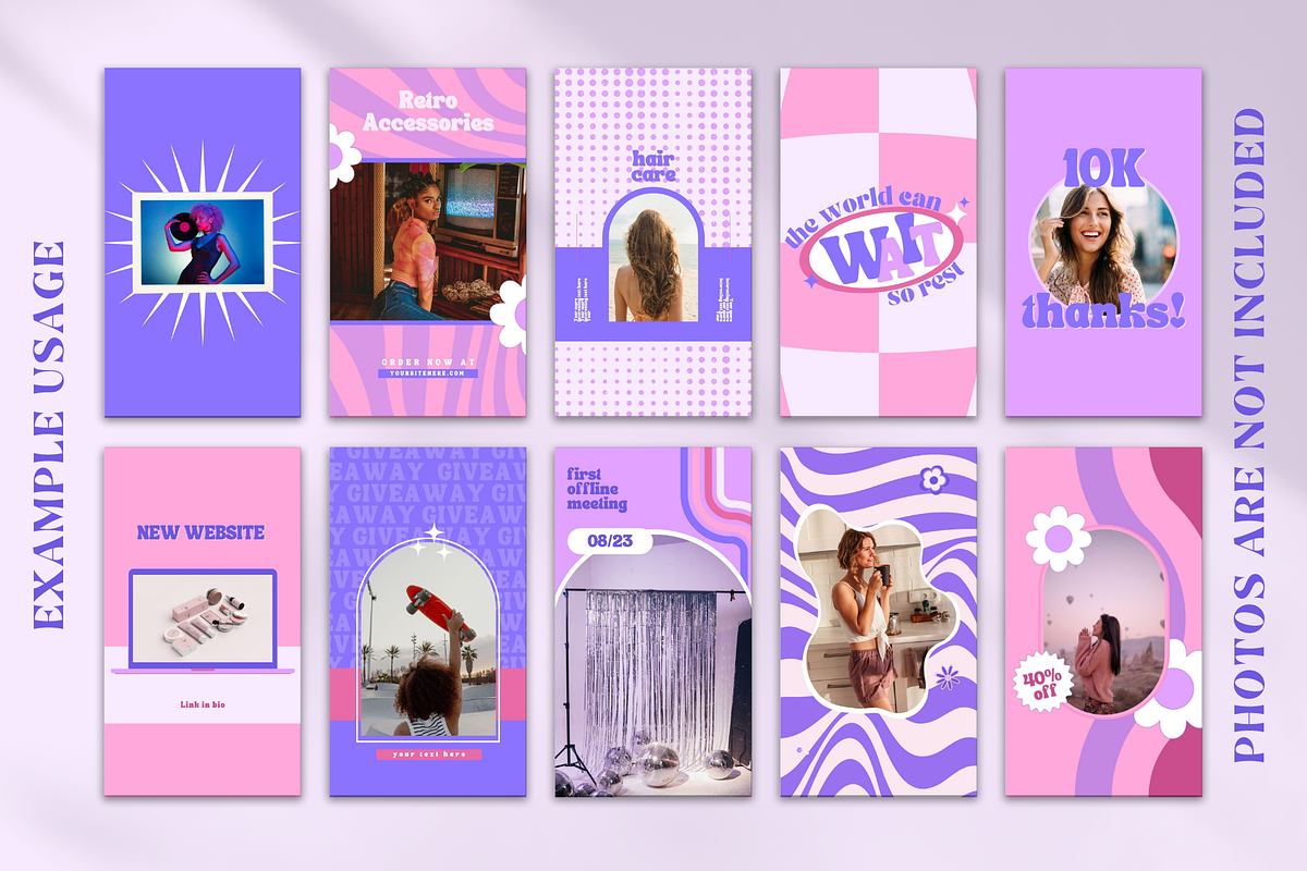 Retro Instagram Story Template Canva, a Social Media Template by Boltik Studio (Photo 8 of 8)