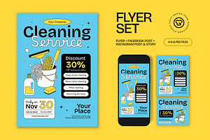 Cleaning Service Promo Flyer, a Flyer Template by graphicook