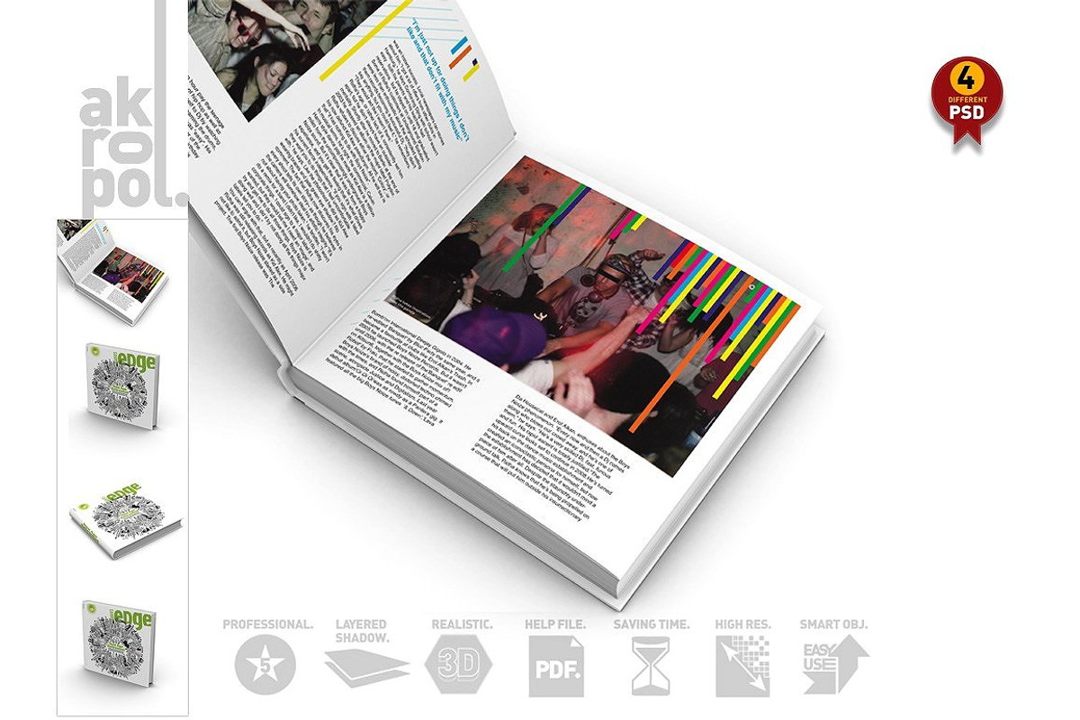 4 Book Mock Up-01, a Print Template by akropol (Photo 3 of 4)
