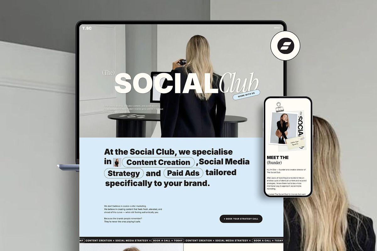 Modern Showit Template for creatives, a Landing Page Template by Row Creative (Photo 1 of 10)