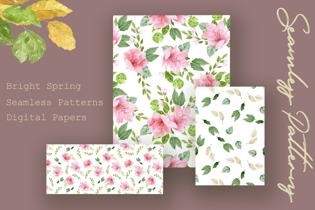 Bright Spring Pattern Collection, a Pattern Graphic by OlgaSerbun (Photo 3 of 5)