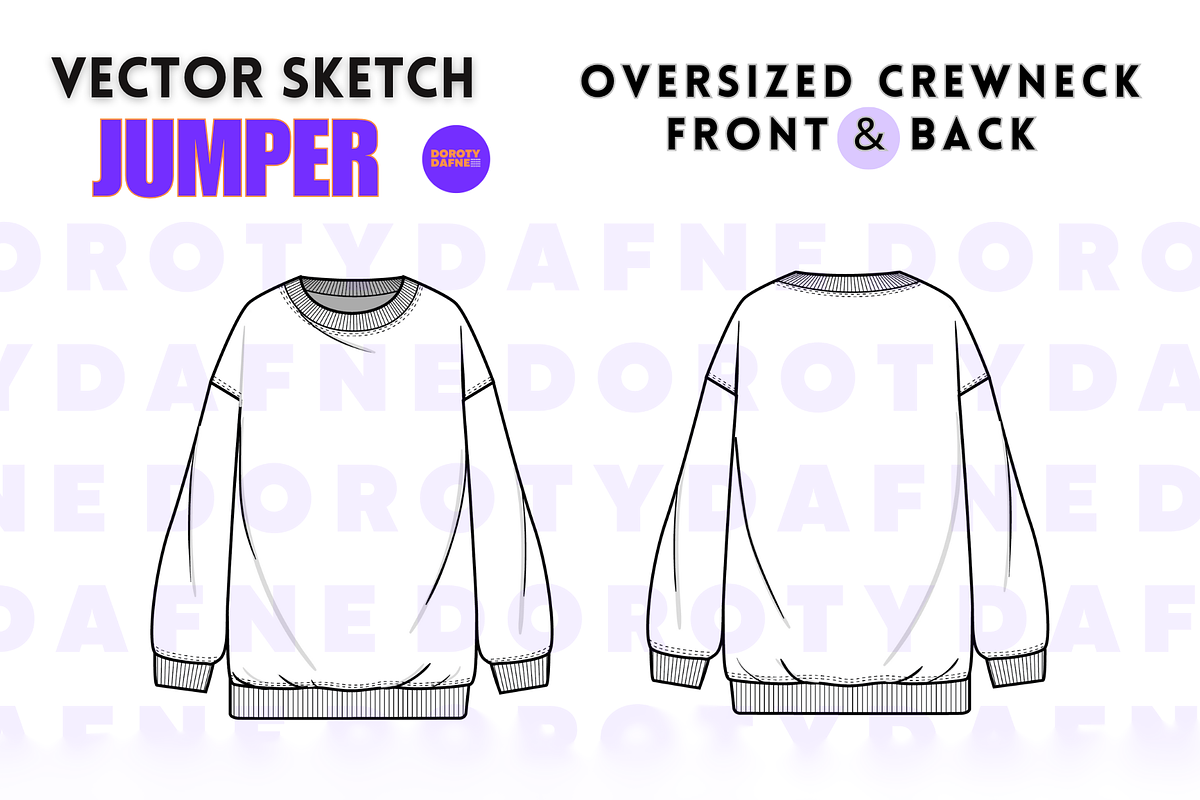 Oversize Crewneck Jumper, an Apparel Mockup by Doroty Dafne Designs (Photo 2 of 7)