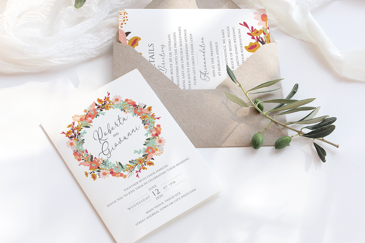Colourful Wedding Stationery Suite, an Invitation Template by R Whitehurst Design (Photo 1 of 2)
