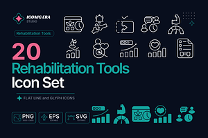 Rehabilitation Tools Icon Set (20), an Outline Icon by Iconic Era