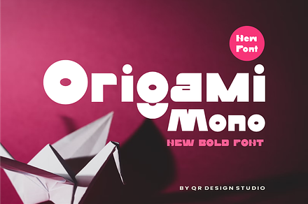 Origami Mono Font, a Sans Serif Font by QR Design Studio