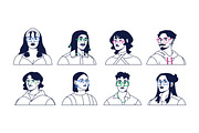 Diverse line art people avatars set, a Person Illustration by PaperTrident (Thumbnail 2 of 3)