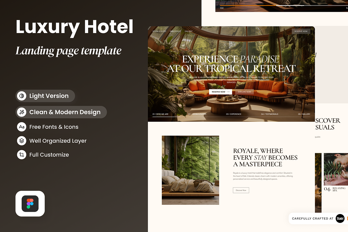Royale - Luxury Hotel Landing Page, a Landing Page Template by SLAB! Design (Photo 1 of 4)