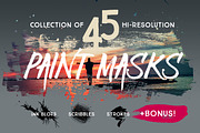 45 Grungy Paint Masks PSD, a Texture Graphic by lissius (Thumbnail 1 of 8)