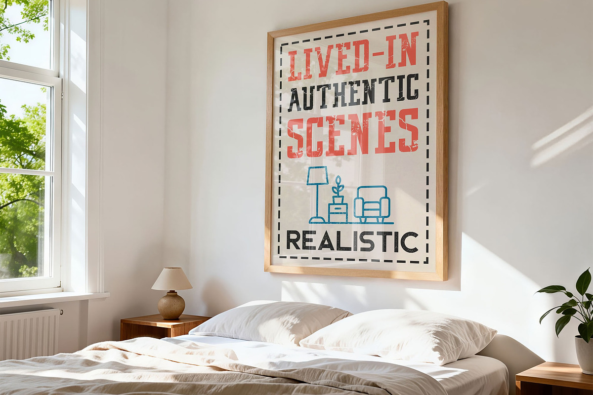 Bedroom ISO Poster Frame Mockup, a Mockup by DesignRocket (Photo 8 of 9)