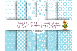 Light Blue Polka Dot Seamless Design
