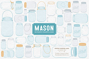 Soft Blue Jar Vectors & Clipart, an Illustration by Amanda Ilkov (Thumbnail 1 of 4)