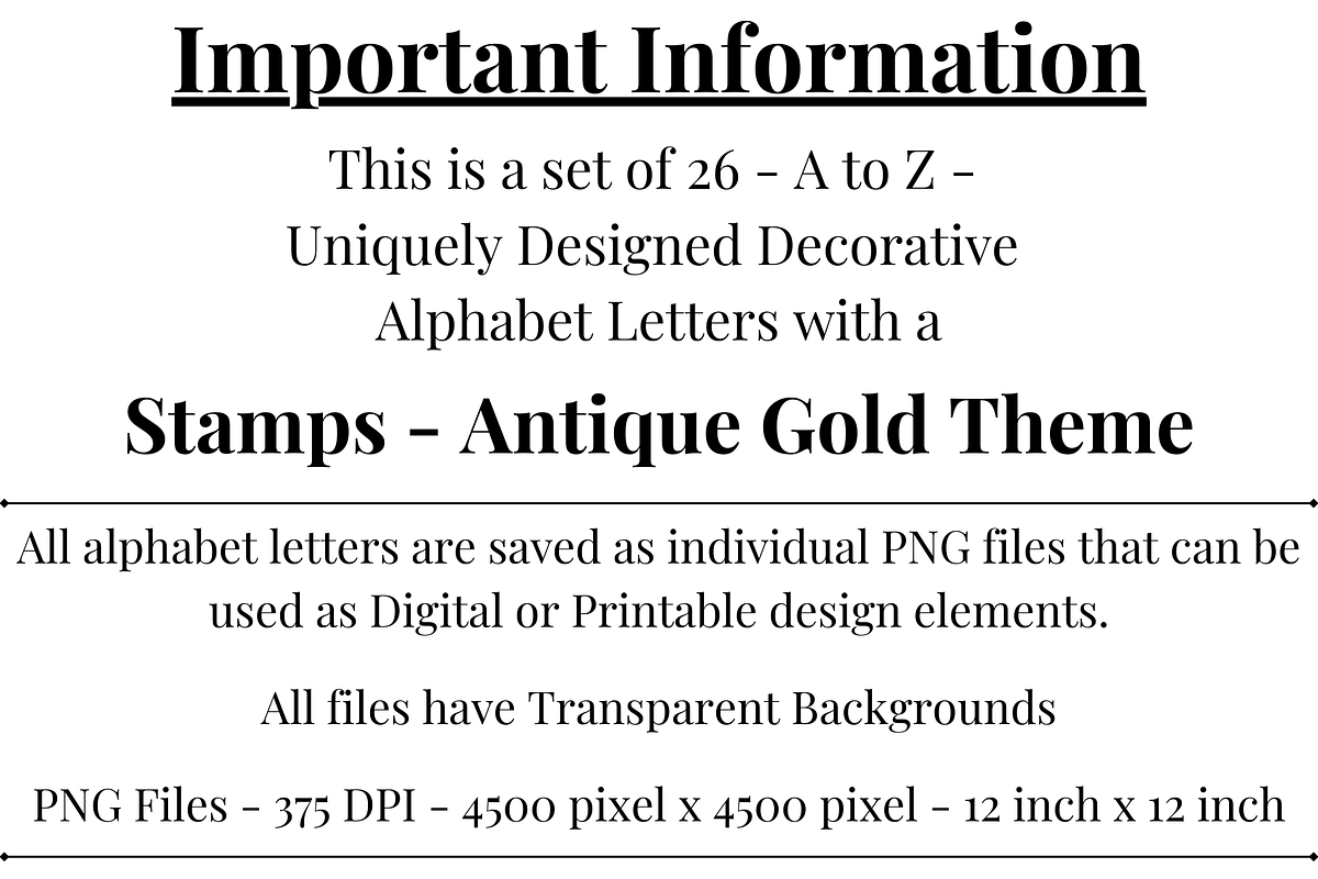 Antique Gold Stamp Alphabet Letters, a Decorative Illustration by Creative Art By SamM (Photo 2 of 10)