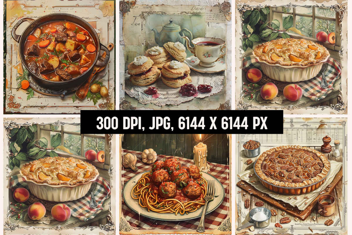 Favorite Foods Vintage Junk Journal, a Background Graphic by PrintHaven Designs (Photo 8 of 10)