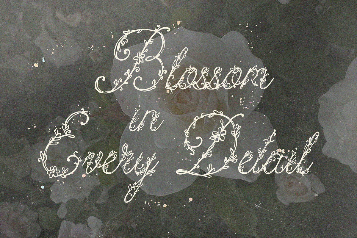 Petalia Decorative Floral Font, a Script Font by AnMark (Photo 5 of 11)