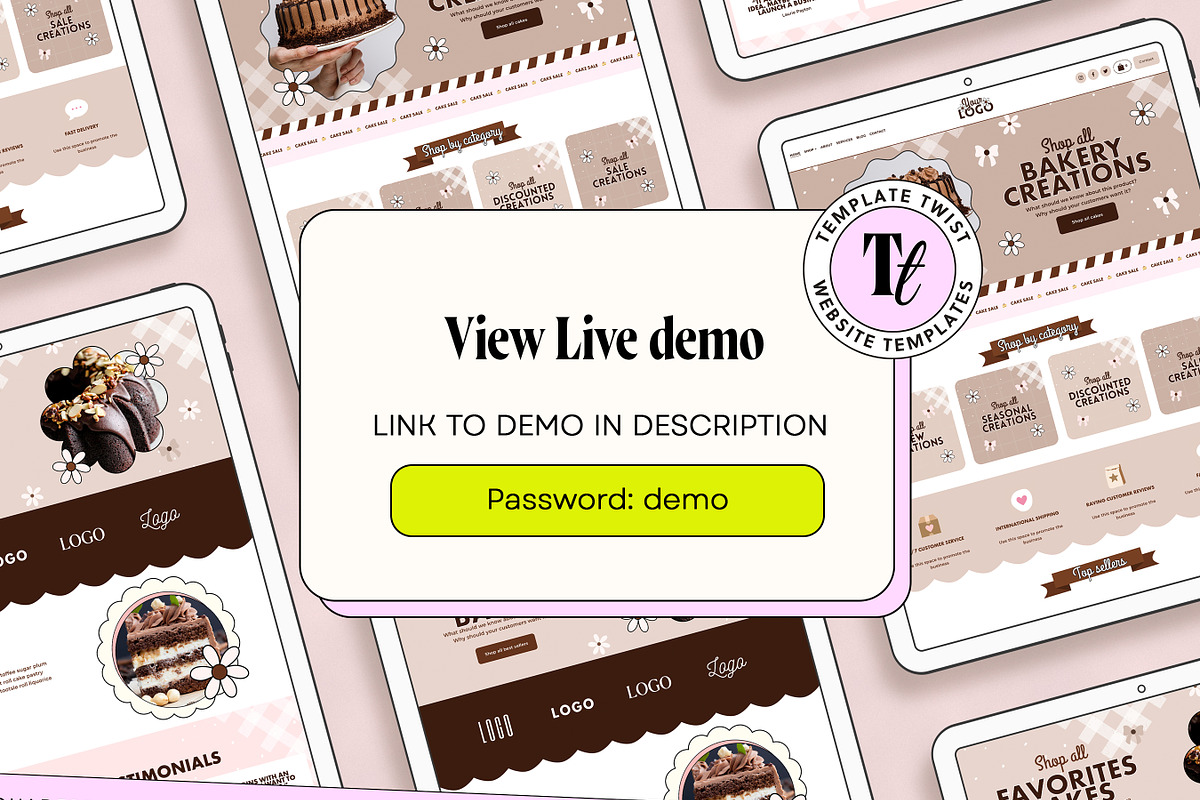 Cake Website Template, a Templates & Theme by Template Twist Shop (Photo 2 of 10)