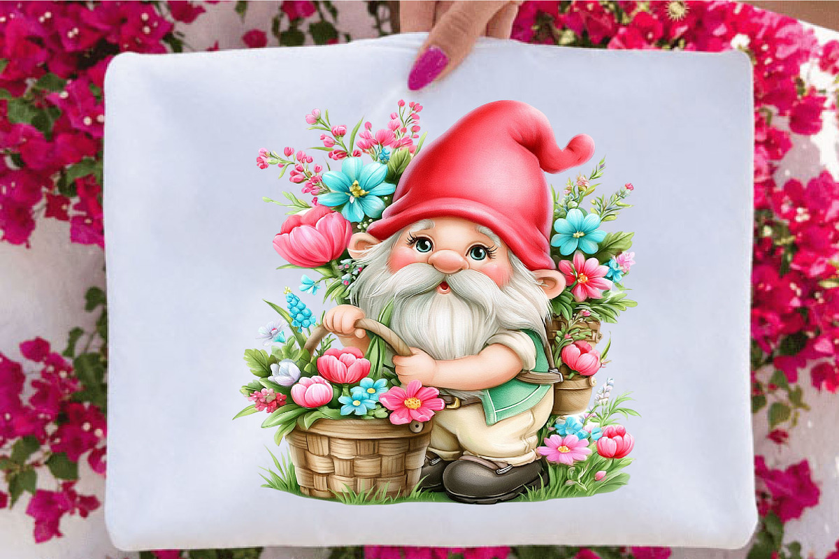 Garden Gnome Clipart PNG Bundle, a Seasonal Illustration by SVGArt (Photo 5 of 5)