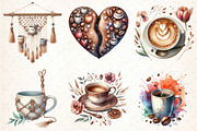 Coffee Lover Clipart Boho, an Illustration by DreamCafeArt (Thumbnail 3 of 7)