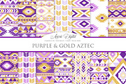 Purple & Gold Boho Seamless Pattern, a Pattern Graphic by Avenie Digital (Thumbnail 1 of 4)