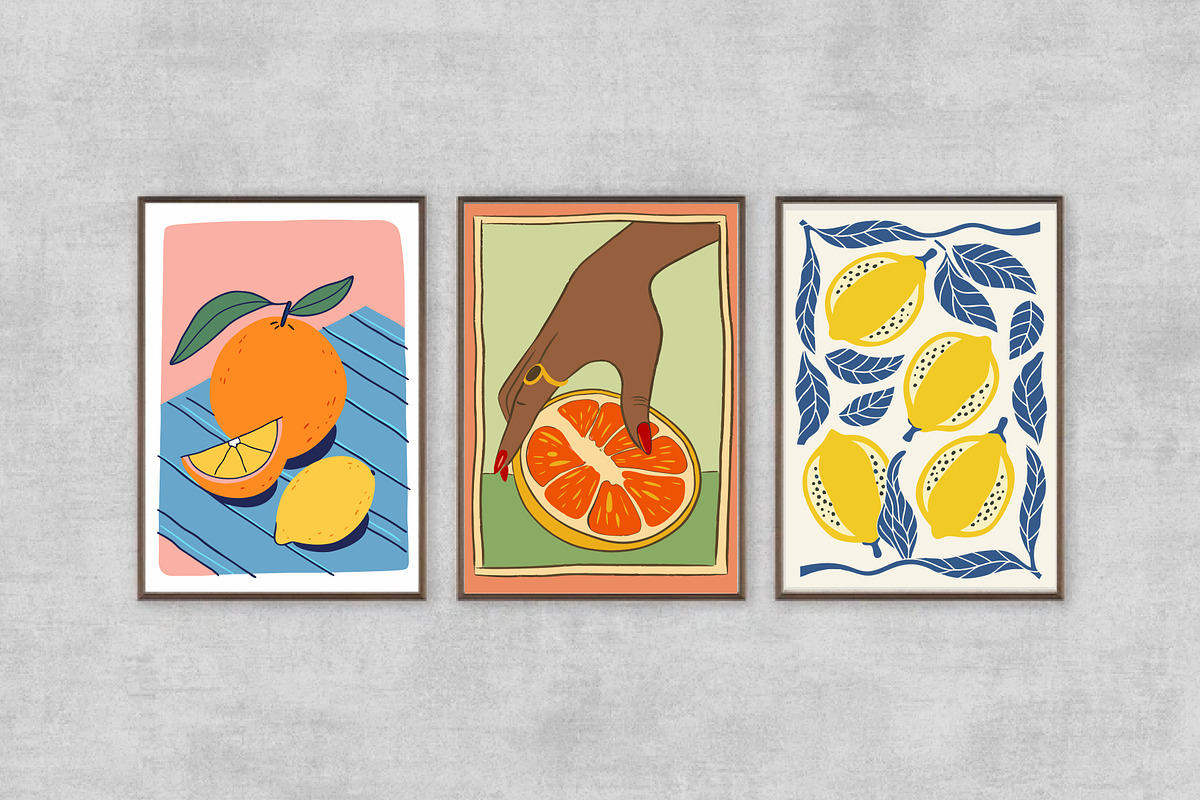 Fruit Gallery Wall Art Set, a Wallpaper Graphic by Helospace (Photo 4 of 10)
