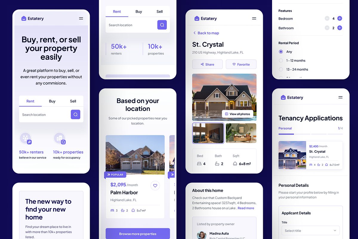 Estatery - Real Estate Web UI Kit, an UI Kit Template by dhuhacreative (Photo 2 of 8)