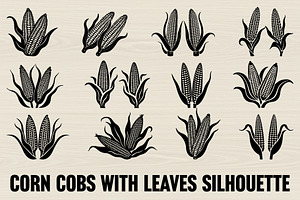 Harvest Corn Cob Black Vector, an Illustration by Gfx_Store