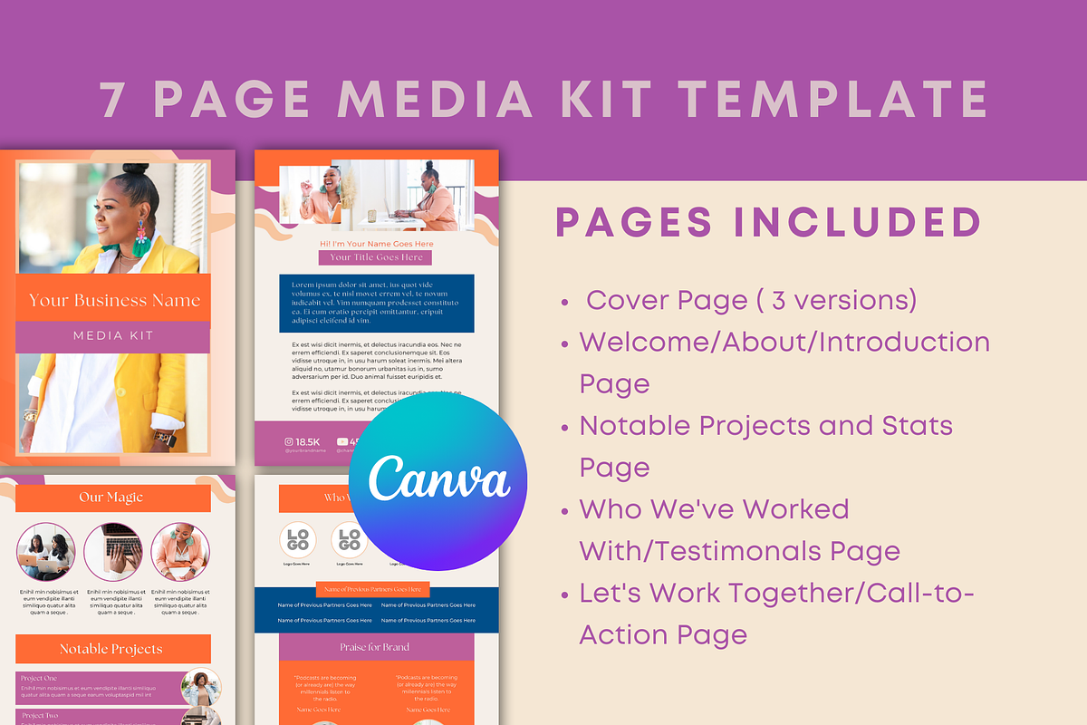 Infopreneur Media Kit Canva Template, a Marketing Template by Templates by Carey (Photo 2 of 6)