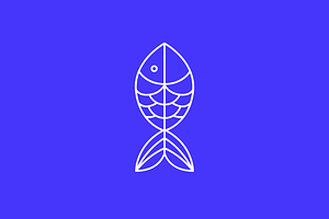 beauty fish underwater line logo, a Branding & Logo Template by devastd