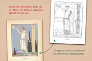 French Deco Fashion Coloring Pages, an Illustration by The Object Atlas (Thumbnail 3 of 7)