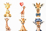 Watercolor Baby Giraffe Clipart, an Illustration by Craft Nest (Thumbnail 4 of 6)