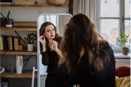 Young woman in elegant dress, a Beauty & Fashion Photo by HalfPoint